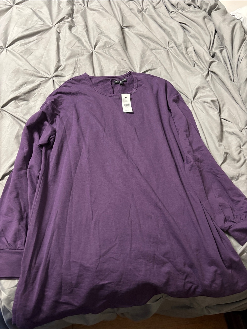 Lane Bryant Purple Long Sleeve Crewneck Top